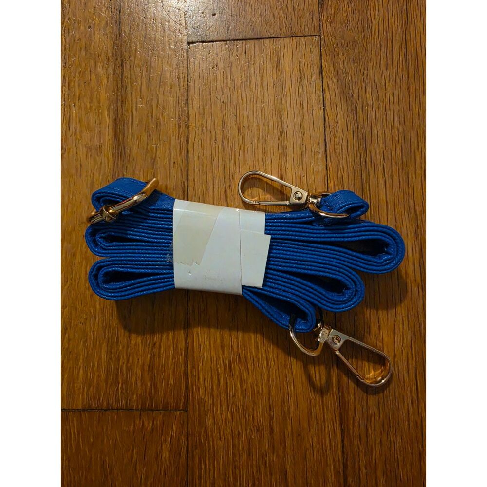Bright Blue Faux Leather Bag Strap